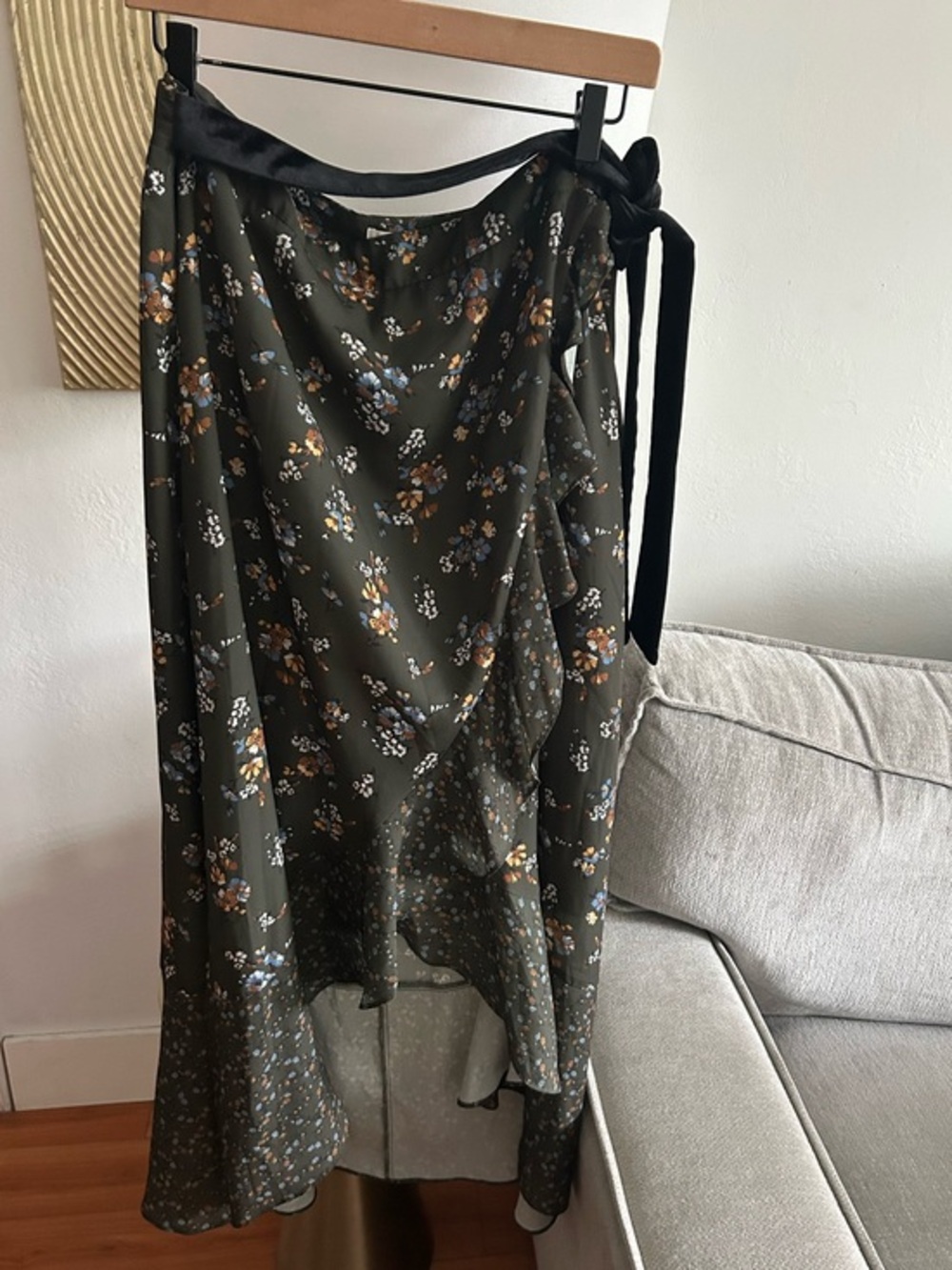 Y2K Cottagecore Floral Wrap Maxi Skirt Xl Asymmetric Whimsigoth Garden Fairy